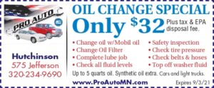 oil change only $32 plus tax and disposal fee